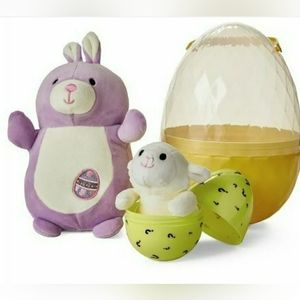 Squishmallow HugMee Purple Bunny + Mystery Egg Bee Happy Easter 2022 sealed